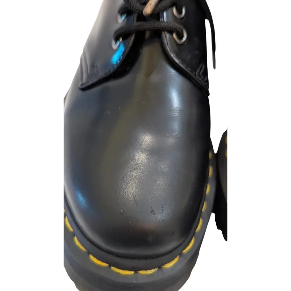 Dr. Martens 1461 Quad Platform Black Smooth Leather Shoes Men’s 7 Women’s 8